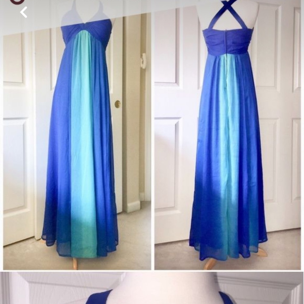 H&M Blue and Green Maxi Dress